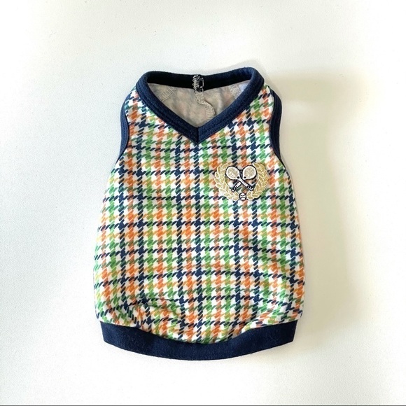 Ruff Ruff Couture Wimbledon Houndstooth Tennis Dog Tank Multicolor XS - Picture 8 of 9